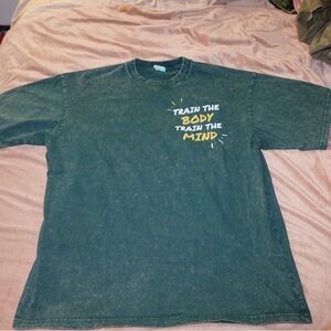 Graphic 'Train the Body Train the Mind' Tee - Dark Green